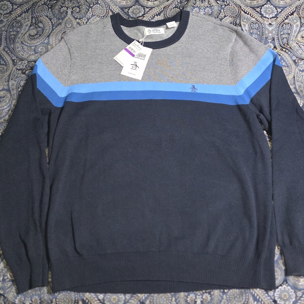 Original Penguin Azure Blue Sweater by Munsing Wear New - Picture 5 of 8